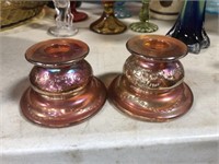 PAIR OF CARNIVAL CANDLE HOLDERS