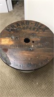 Antique 27" round wooden spool top