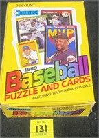 1989 Box Donruss Puzzle & Baseball Cards