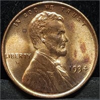 1934 Lincoln Wheat Cent BU Red Nice