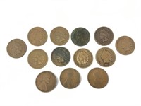 13 Pennies: 3 Lincoln 1909, 10 Indian Head