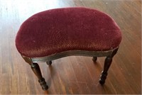 Vintage Upholstered Kirby Shaped Wooden Stool
