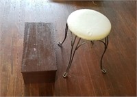 Vanity Stool and Wooden Stool 10x20in