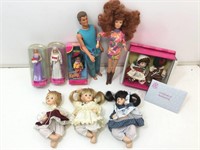 Assorted collectible dolls. Some Barbie.