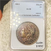 1896-S Morgan Silver Dollar NNC - AU58
