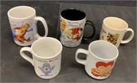 5 Piece Mug Lot (2 Disney) Ceramic