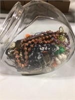 Candy jar & costume jewelry contents