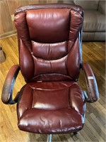 Burgundy rolling office chair- see all pics
