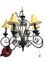 IRON DECORATOR CHANDELIER WITH SHADES