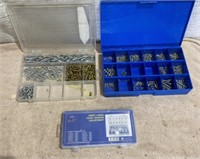 (3) Plastic Hardware Organizers w/lots of washers