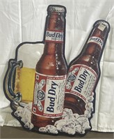 (MN) Bud Dry Metal Beer Sign 25 x 19