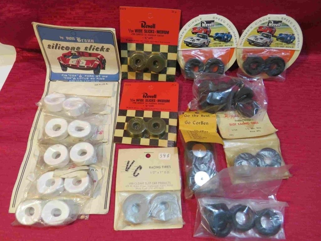 Vintage Slot Car Lot 10 Tire Packs Revell+ NOS