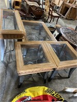 4 glass top tables.