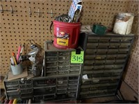 Bolt bins, hardware, clamps, brass, etc