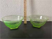 Uranium Glass Mixing Bowls