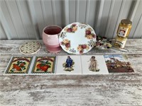 Candles, Trivets, Porcelain Plate