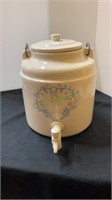 Vintage 1970s ceramic tea jar with handle and