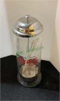 Coca-Cola straw jar - 1992 version with metal and