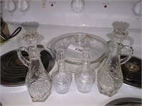 Anchor Hocking Bowl w/ lid, and 2 sets of glass