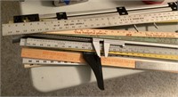 Yardsticks, drafting table square, measures