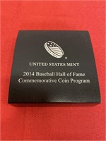 US Mint 2014 Baseball Hall of Fame Silver Dollar