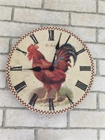 Rooster Analog Clock, Battery Operated