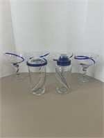 Drink mixer/shaker, glasses