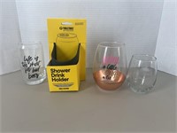 Glasses, Shower drink holder