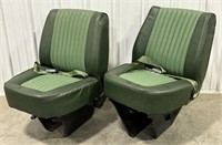 1970’s Era Green & Brown Leather Van Seats