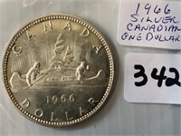 1966 Silver Canadian One Dollar Coin