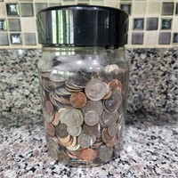 Coin Counting Jar w/ Coins