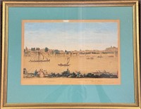 INTERESTING ANTIQUE COLORED ENGRAVING - CHELSEY