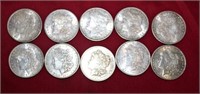 10pc Morgan silver Dollars 1881