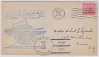 US Stamps 1934 Commissioning Cover, USS Astoria Ap