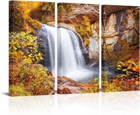 Autumn Waterfall Wall Art Canvas Modern
