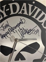 harley davidson clock signed
