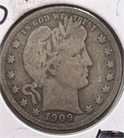 1909D Barber Quarter F