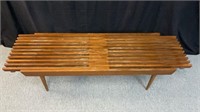 Vintage extendable wooden slat bench