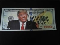 Donald Trump signed Play Money Trump Note w/coa