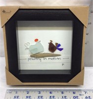 D3) POULTRY IN MOTION FRAMED ROCK CHICKENS-SO CUTE