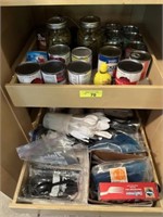 Misc. canned goods & plastic utensils