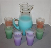 BLENDO FROSTED PITCHER AND GLASSES