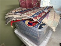 Tub full of quilting fabric