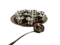 Plated Punch Cups, Tray, Ladle