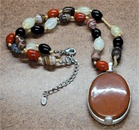 Lady of the Autumn Court Stone Necklace
