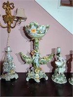 Exceptional German Art Nouveau Two Pc Centerpiece