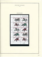 1995 US stamp collector sheet featuring Antique Au