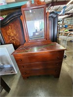 3 Drawer Wooden Dresser W/Mirror