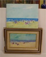 Donald Fraser (working 1980s-90s) two beach scenes