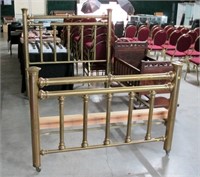 57" High brass bed, 3/4, with rails and slats